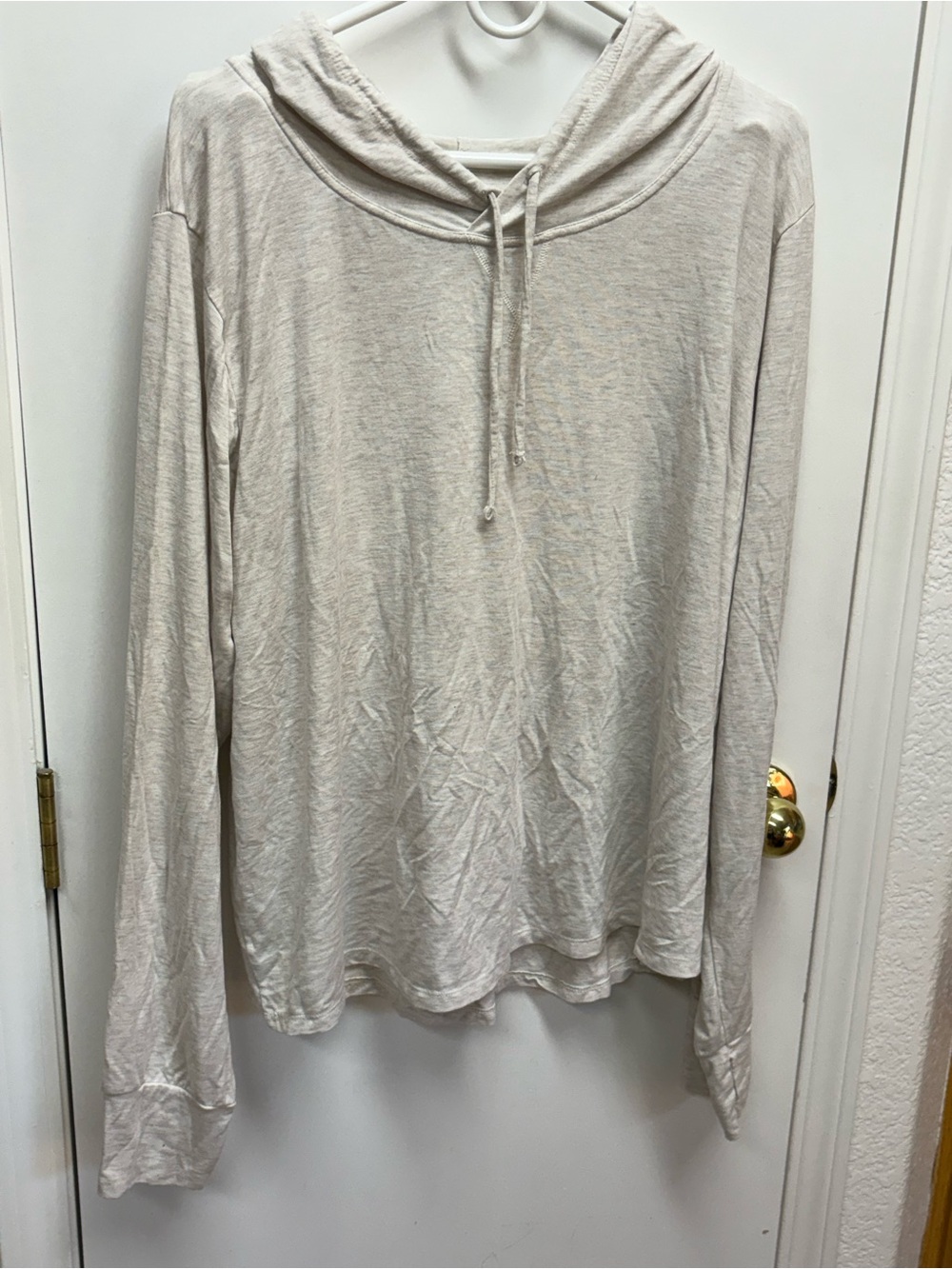 MeUndies oatmeal Hooded Long Sleeve Pullover